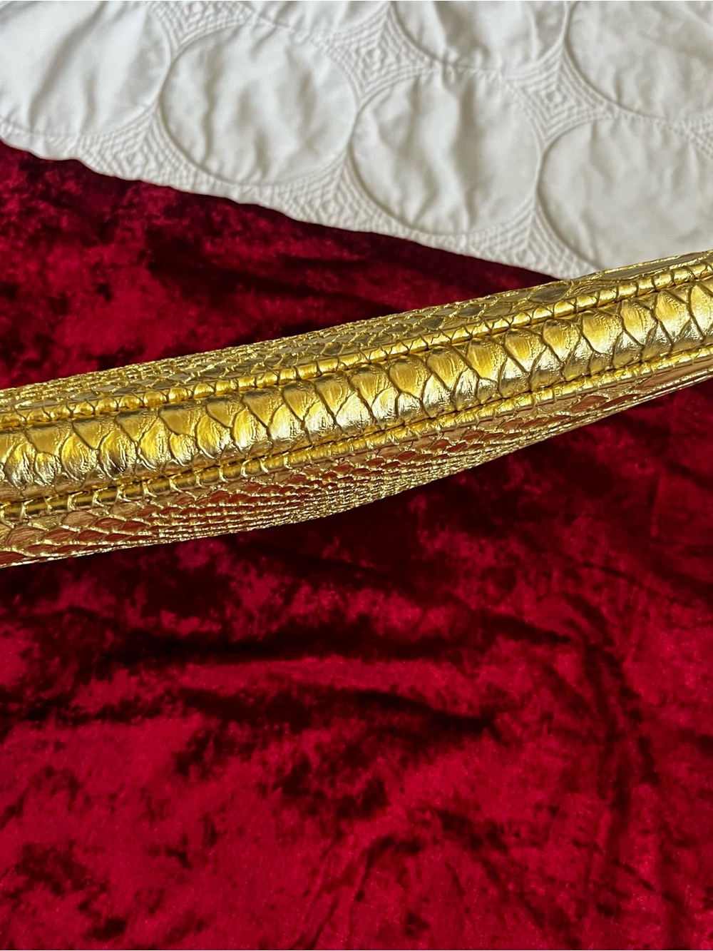 Guess Metallic Gold Python-Texture Clutch - Picture 5 of 8